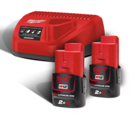 MILWAUKEE 2X BATTERIES 2AH AND CHARGER KIT 12V M12NRG202 MILWAUKEE ΚΙΤ ΦΟΡΤΙΣΤΗ ΜΠΑΤΑΡΙΑΣ 12V M12NRG202